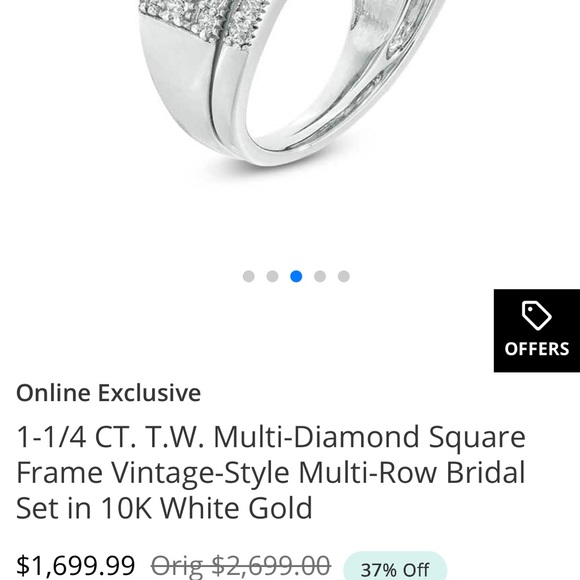 BEAUTIFUL ZALES WEDDING RING SET SIZE 5 - Picture 3 of 11